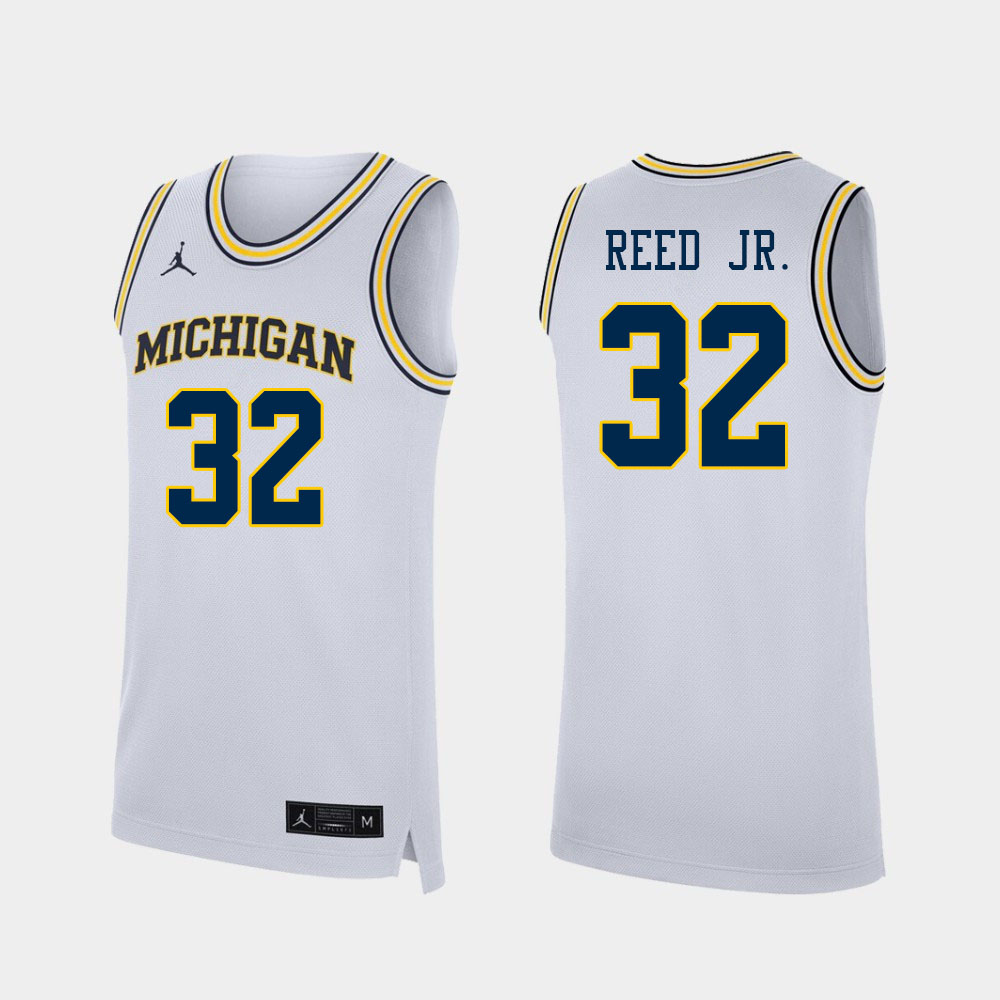 Men #32 Tarris Reed Jr. Michigan Wolverines College Basketball Jerseys Sale-White